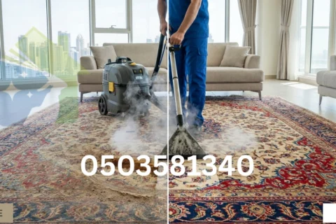 تنظيف سجاد بالبخار قبل وبعد التنظيف